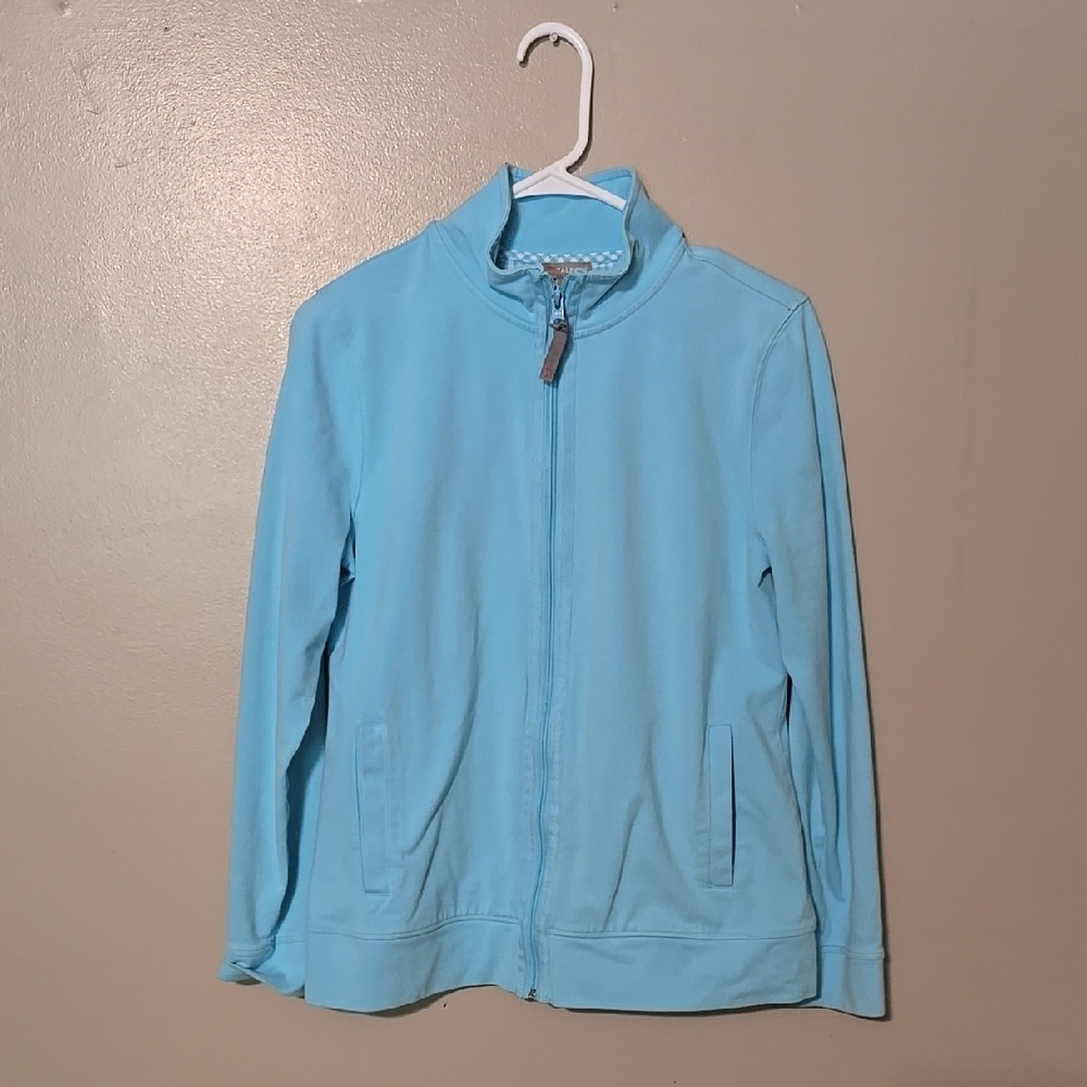 Talbots Light‎ Blue Full Zip-Up Jacket Womens Size Medium